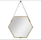 Hanging Wall Mirror Geometric Hexagon