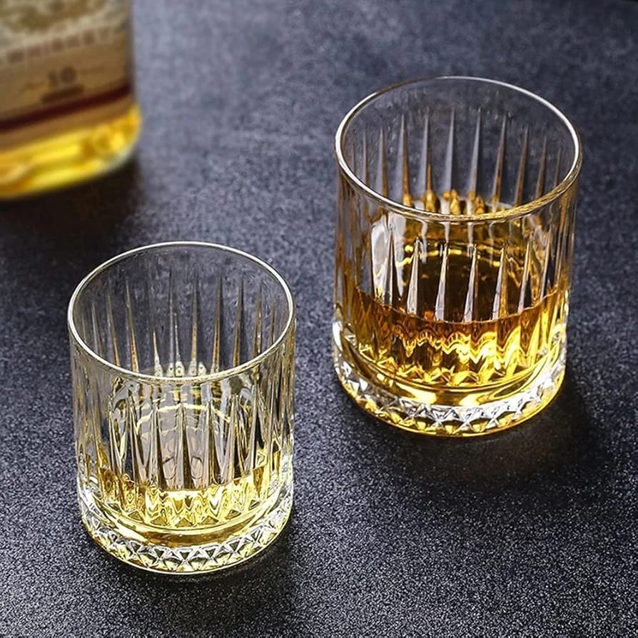 Vertical Stripped Clear Whiskey Glass 225ml