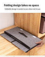 Foldable cotton linen closet storage box with double cover organizer