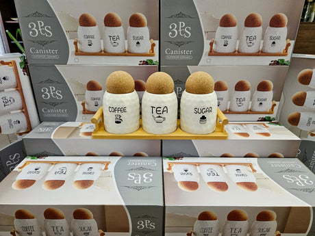 Heavy quality 3pcs Tea,. Coffee, Sugar,  Cannister Set