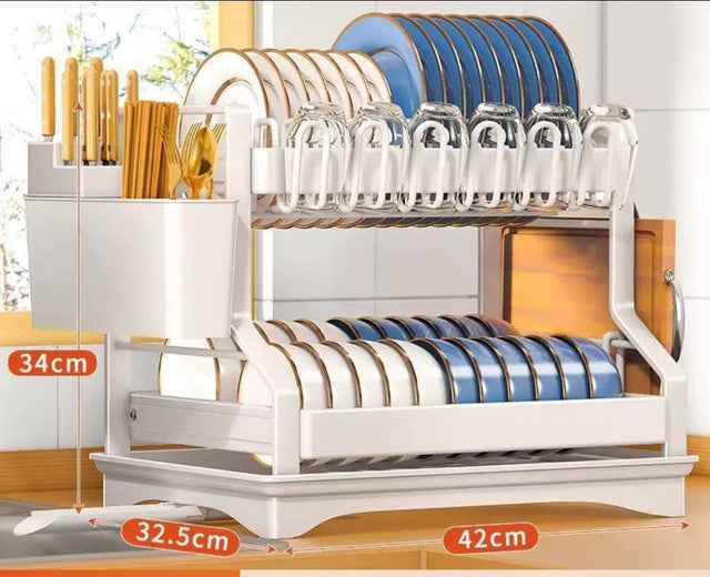 Rust-Proof Kitchen Organizer with Drainboard Dimensions: 42 × 32.5 × 43 cm.