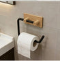 Wood Grain No-Drill Toilet Paper Holder cry