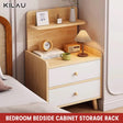 Minimalist Wooden Bedside Table with Drawer — 37x30x70cm rem