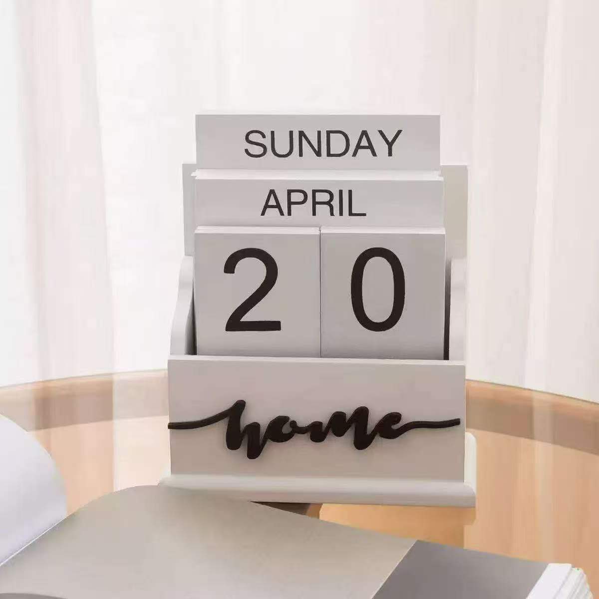 Wooden Perpetual Calendar — Timeless Desk and Home Decor rem