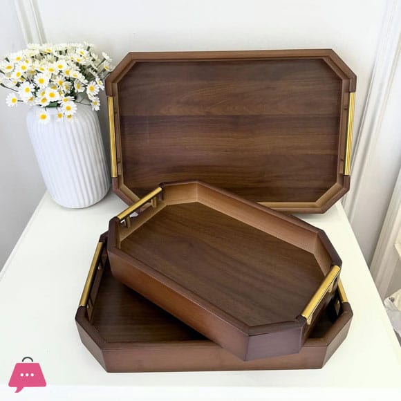 Wooden Serving Tray Set spn