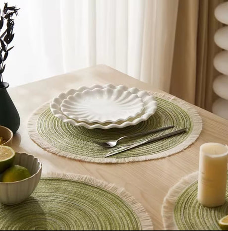 Woven Round Braided Table Placemats – 38cm