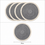Woven Round Braided Table Placemats – Set of 6