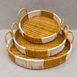 Woven Serving Tray Set with Handles – 3 Piece maf