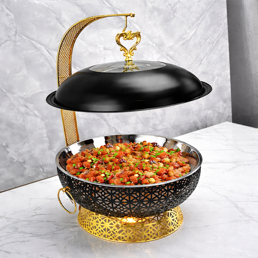 Round Hanging Chafing Dish Food Warmer – 8L – iDecorator