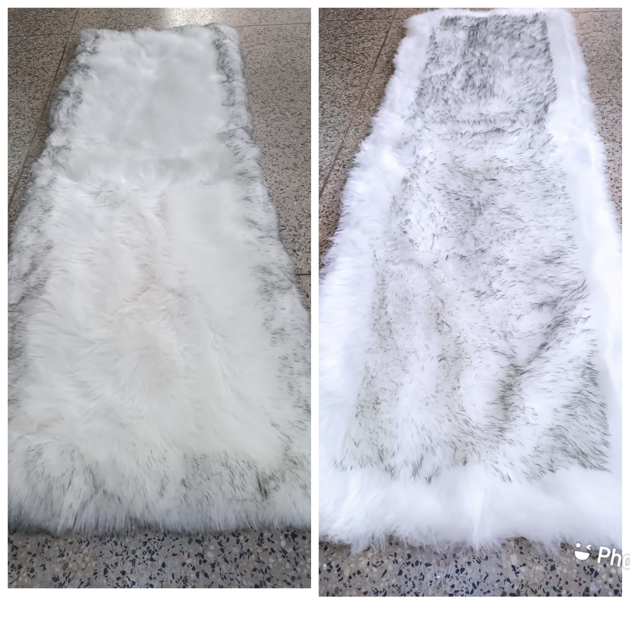 Faux fur bedside mats