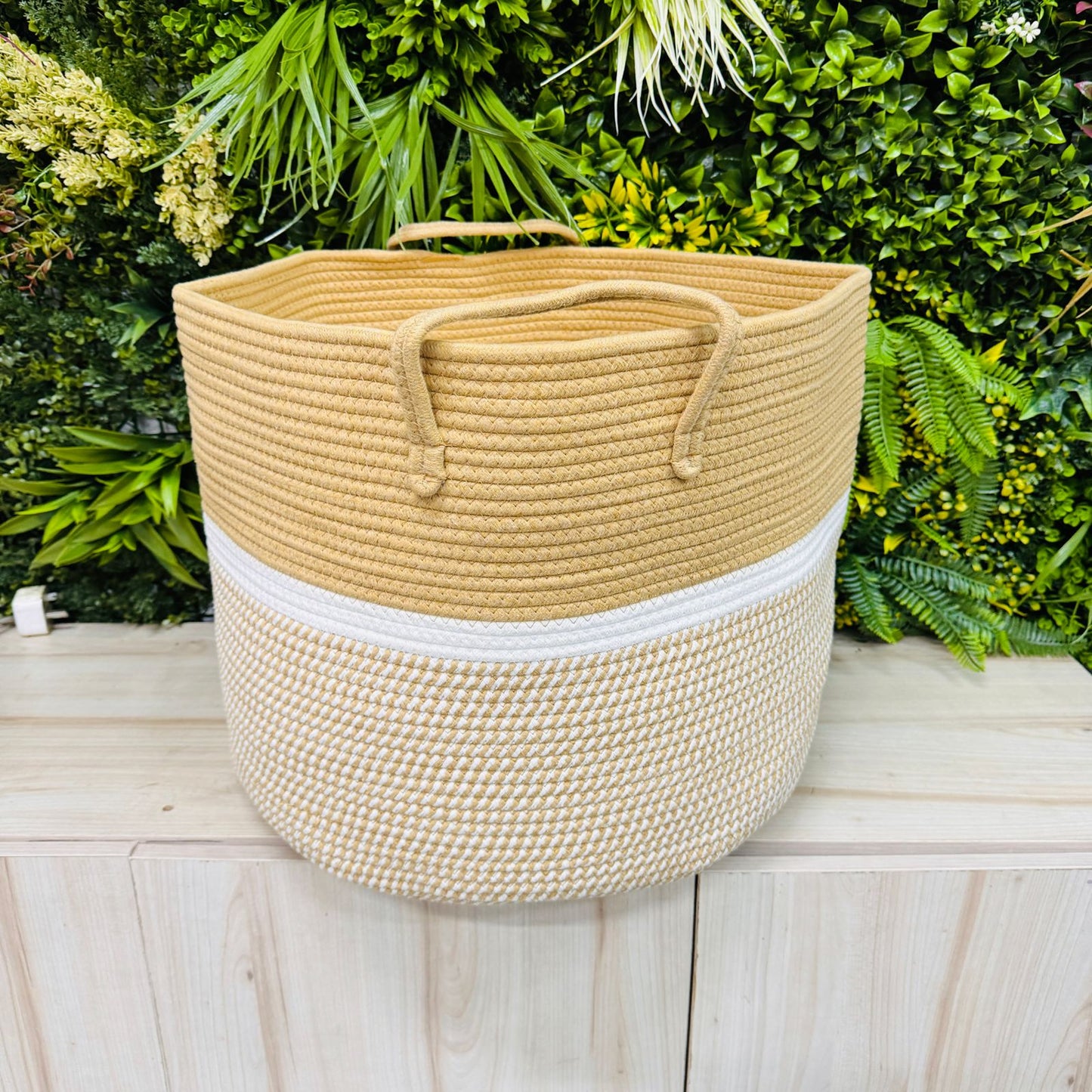 Cotton Rope Basket with Lid.