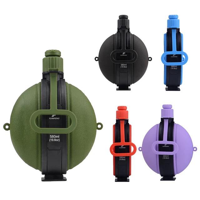 camping outdoor Foldable Silicone Water Bottle With Compass 580 ml