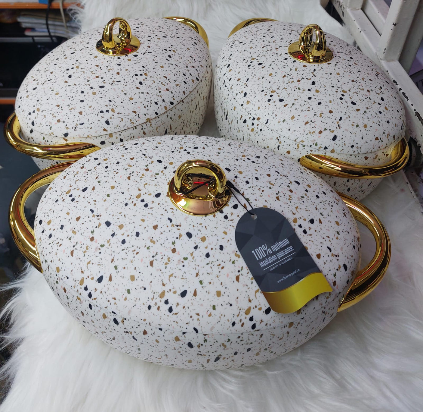LUXURIOUS  insulated hotpots set OVAL