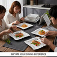 fancy square dinner set with lines 18pcs set