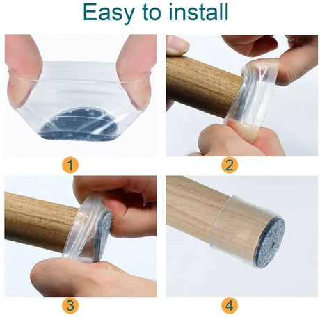 High Transparency Anti-slip Silicon Furniture Leg Protection Cover , Feet Pad Floor Protector