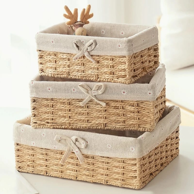 Wicker willow storage basket with REMOVABLE LINING