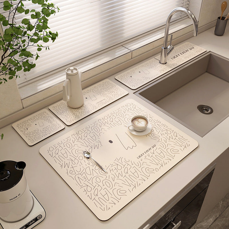 3 in 1 Anti-Splash sink diatom sink drying mat Set