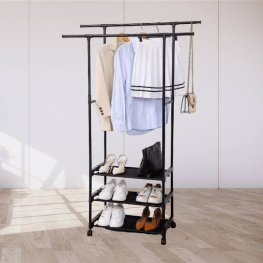 double pole shoerack and cloth hanger