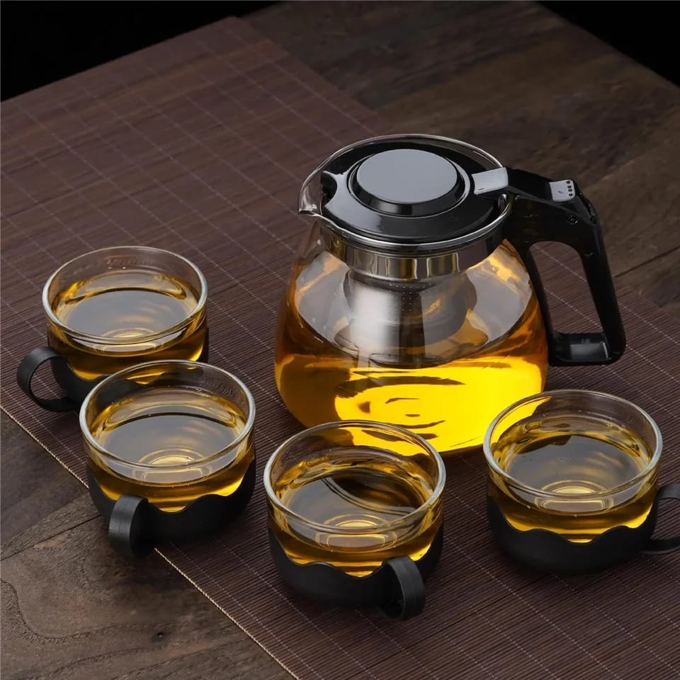 Transparent Heat Resistance Glass Infuser Tea set