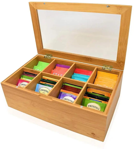 Bamboo tea bags organiser