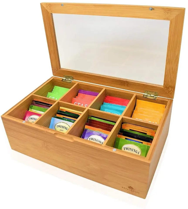 Bamboo tea bags organiser
