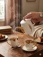 Gold detail kettle +4pc cups