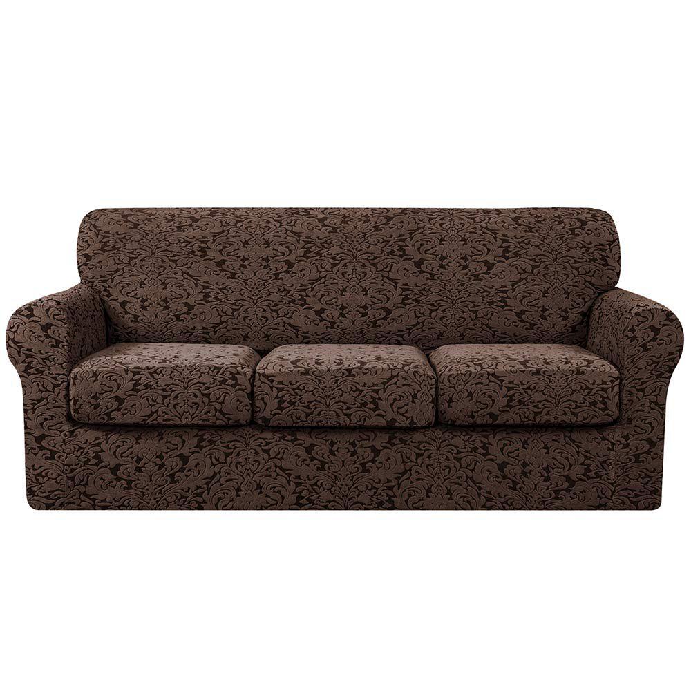 Jacquard Damask Covers Strip Sofa Slip Covers  with Cushions