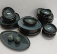 Stoneware dinner set teal charcoal reactive glaze table setting — iDecorators Kenya