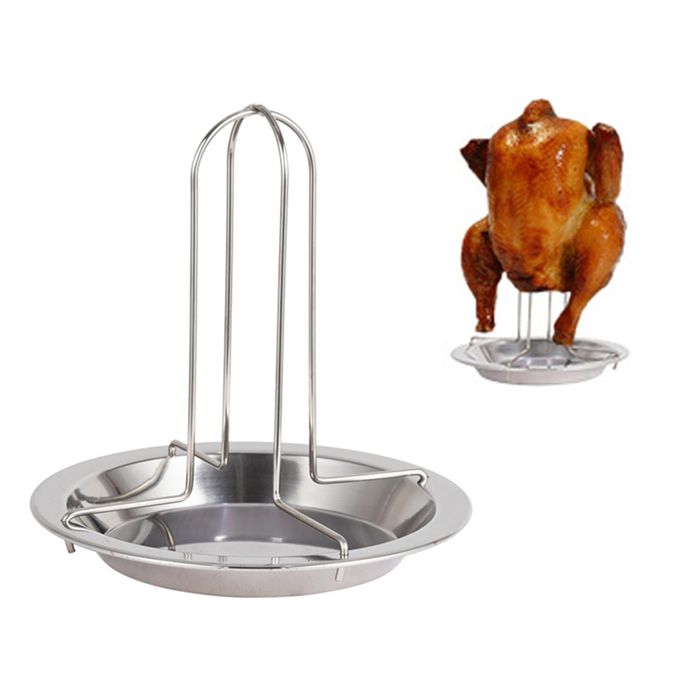 Stainless Steel Rotisserie Chicken Roaster Grill Stand height 16 cm diameter 14 cm