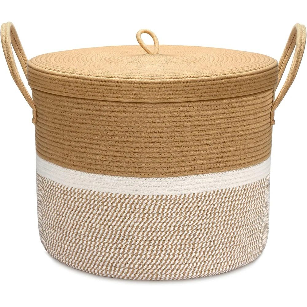 Cotton Rope Basket with Lid.