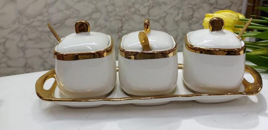 Luxurious Sugar/spice dish set