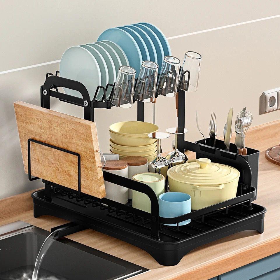 Tier Dish Drying Rack with Drip Tray