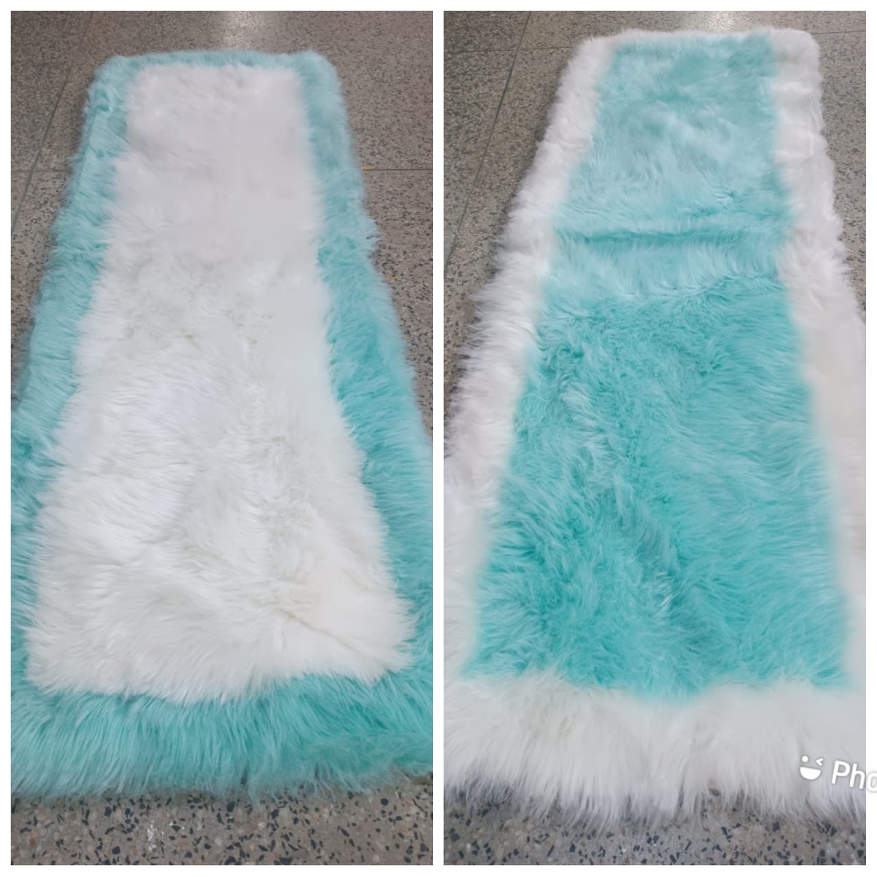 Faux fur bedside mats