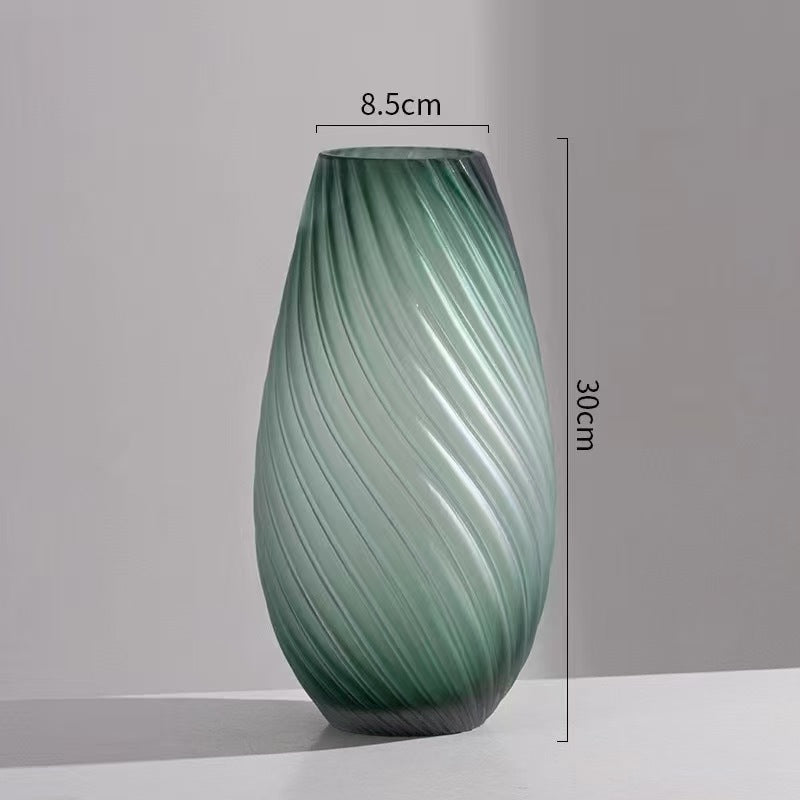 Nordic glass flower vase Size: 30 cm (height) × 8.5 cm (mouth diameter)