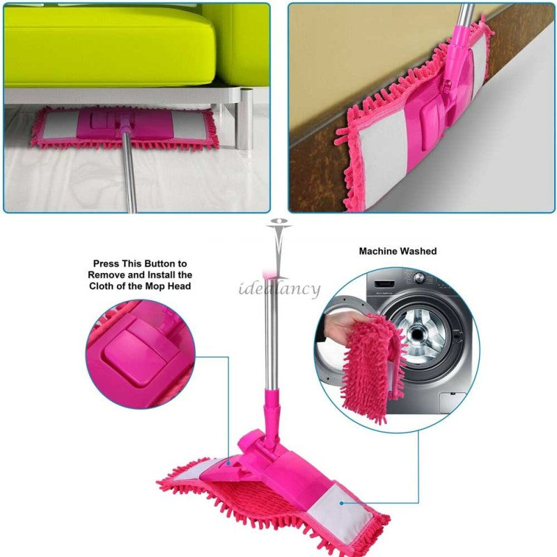 Floor mop with microfiber chenille fabric