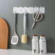 Wall-Mounted 6-Row Self-Adhesive Sticky Hook Set

Key Features:

Set includes 6 hooks in a single row – ideal for organized wall storage

Strong self-adhesive backing – no drilling or tools needed

Easily sticks to smooth surfaces like tiles, glass, metal, or wood

Perfect for hanging keys, kitchen tools, towels, or small accessories

Space-saving and minimalist design – suitable for home, kitchen, or bathroom use

Durable and water-resistant material for long-lasting use