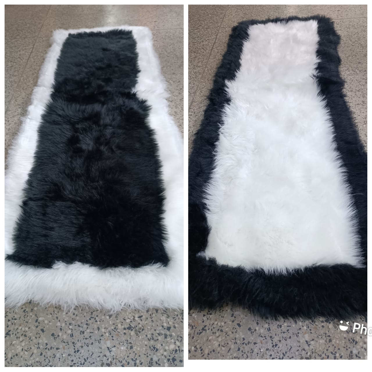 Faux fur bedside mats