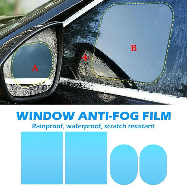 Car Window Anti Fog Rainproof Window Protective Film  4 pcs