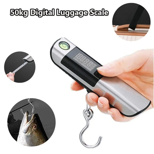 Portable Digital Luggage Scale for Travel With Tape measure Bags weights upto 50kgs