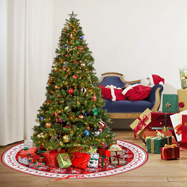 Pre-Lit Christmas Tree with Decorations and Mat