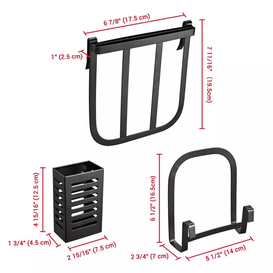 2 Tier multi functional spice storage rack with cutlery, knife chopping board holders