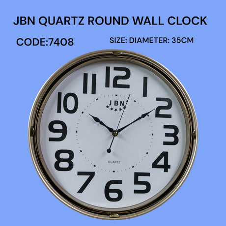 Quartz round wall clock 35 cm diameter