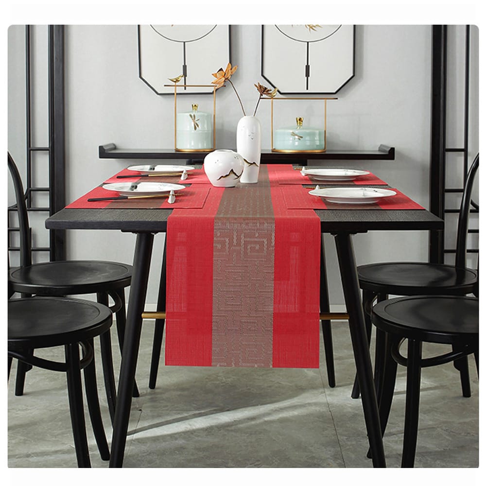 pvc  table mats plus one table runner(30*180cm)6pcs