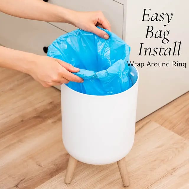 Nordic Style Garbage Container With Wood Grain Cover