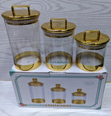 Acrylic Canister Set — 3 Pieces Kitchen Storage