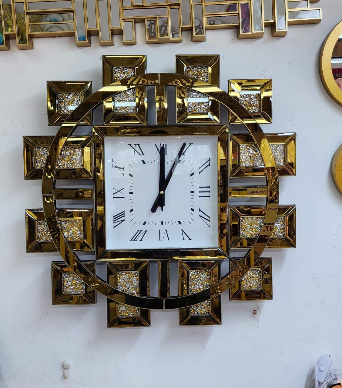 classy mirrored Wall clock