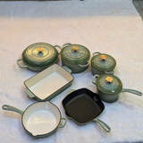 Luxury Green Cast Iron Cookware Set (11pcs)