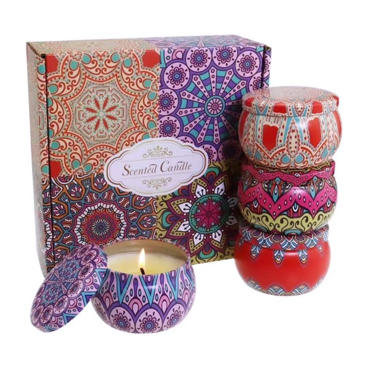 Soy Wax Scented candles soothing with petals gift set