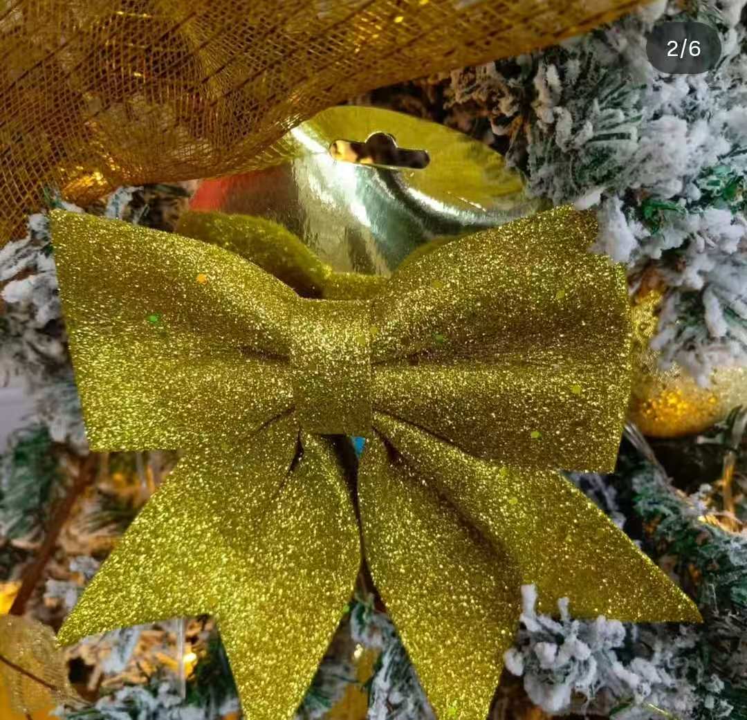 Christmas Glitter Ribbons/Bows (21×24cm)
