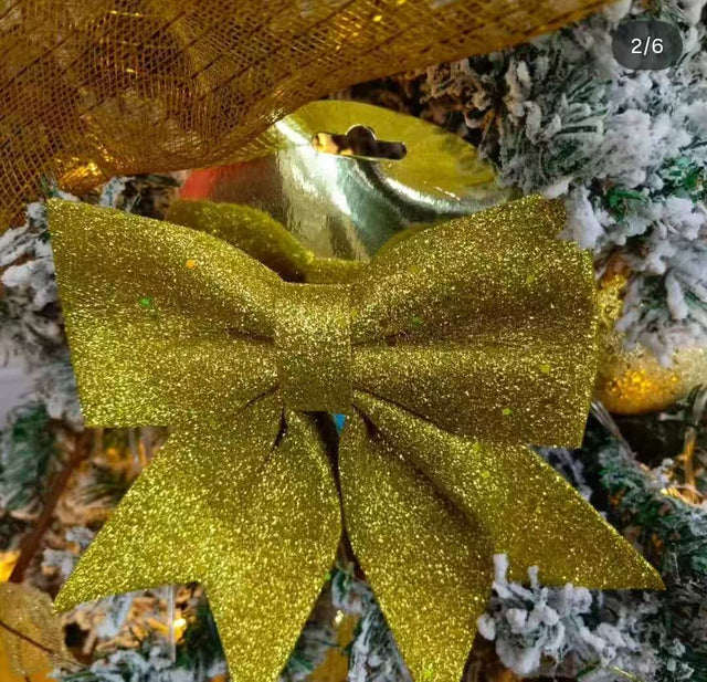 Christmas Glitter Ribbons/Bows (21×24cm)